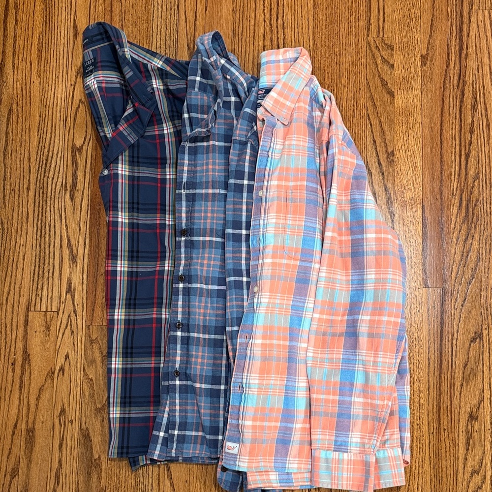 Plaid Men's Shirt Set - J Crew and Vineyard Vines - Large